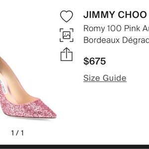 Jimmy Choo Romy 100 pink/bordeaux, sz 38. Like new except for wear on sole.